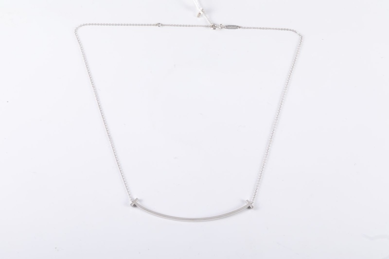 TIFFANY&CO(蒂芙尼) Tiffany T 微笑項鏈 大號 滿鑽 18K白金/鑽石 項鏈 白金 18K-5