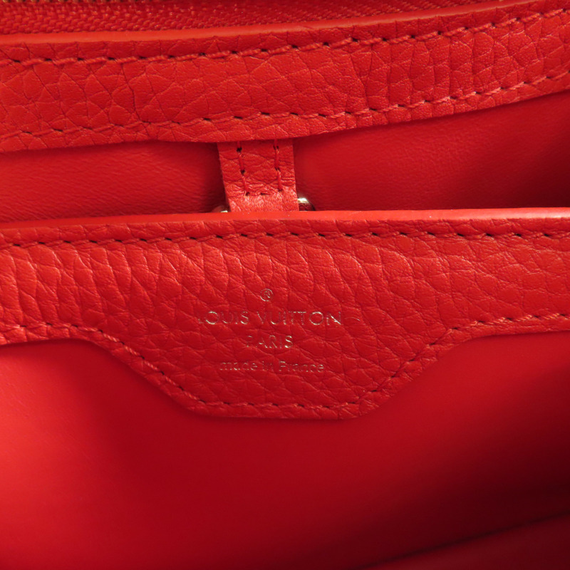 LOUIS VUITTON Taurillon Capucines BB銀扣手挽肩背兩用袋-5