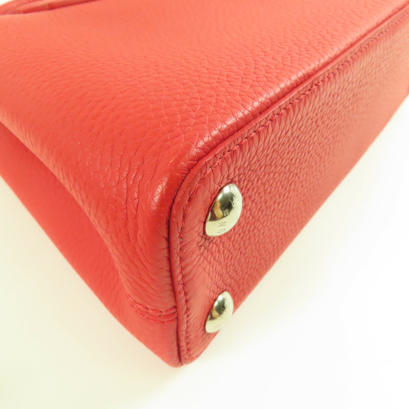 LOUIS VUITTON Taurillon Capucines BB銀扣手挽肩背兩用袋-12
