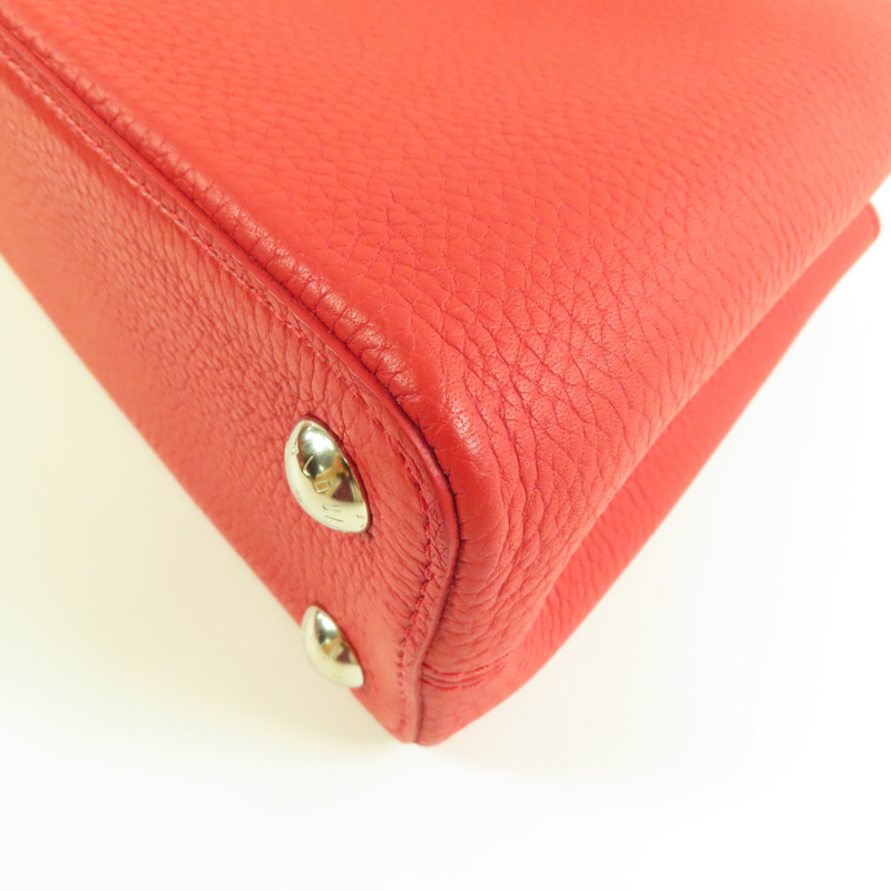 LOUIS VUITTON Taurillon Capucines BB銀扣手挽肩背兩用袋-13