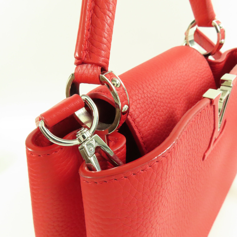 LOUIS VUITTON Taurillon Capucines BB銀扣手挽肩背兩用袋-14