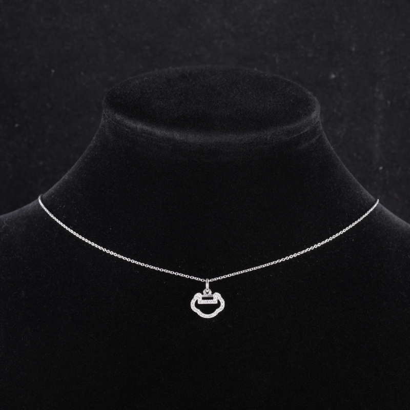 Qeelin(麒麟珠寶) YU YI 如意鎖 項鏈 小號 滿鑽 18K白金/鑽石 項鏈 白金-0