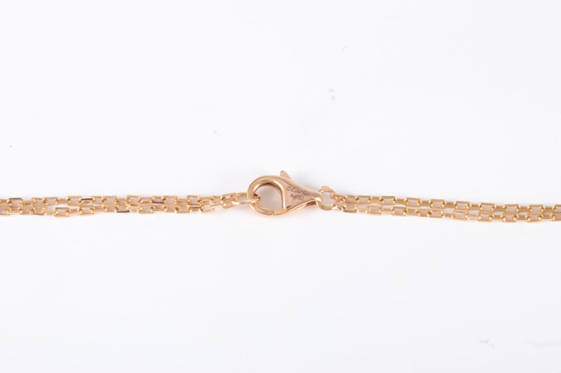 CARTIER(卡地亞) LOVE 兩鑽 圓餅 項鏈 18K黃金/鑽石 項鏈 黃金-4