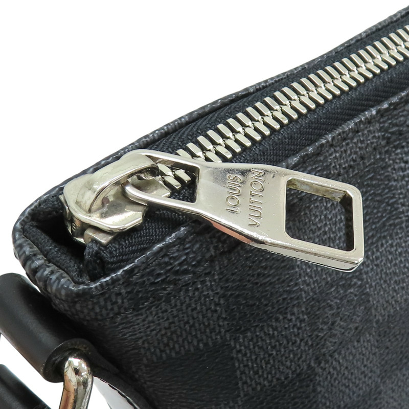 黑色 棋盤格 帆布 Mick PM 肩背包 N41106-12