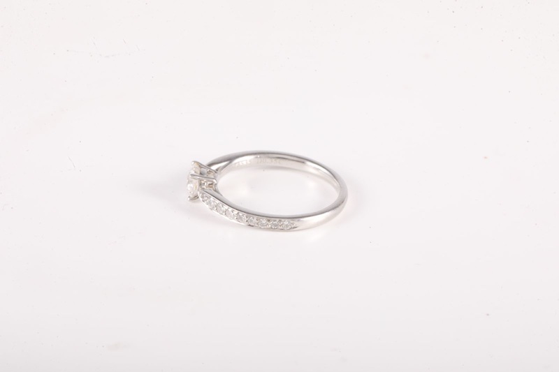 TIFFANY&CO(蒂芙尼) 鑽石 pt950 鉑金戒指 35分 鑽戒-4