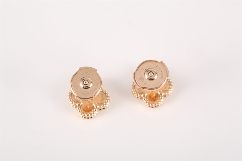 VAN CLEEF&ARPELS(梵克雅寶) Sweet Alhambra 小號單花耳釘 18K玫瑰金/紅玉髓 玫瑰金-3