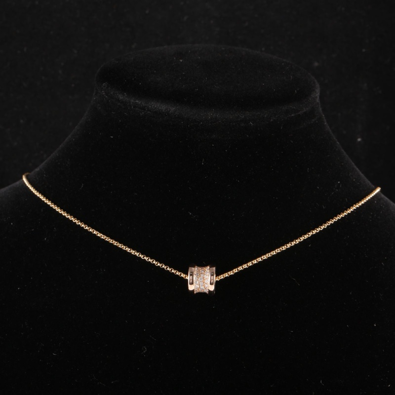 BVLGARI(寶格麗) B.ZERO1 小蠻腰項鏈 滿鑽 18K玫瑰金/鑽石 項鏈 玫瑰金 鑽石/18K-0