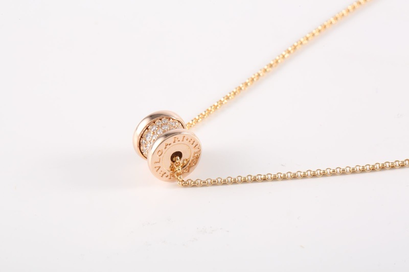 BVLGARI(寶格麗) B.ZERO1 小蠻腰項鏈 滿鑽 18K玫瑰金/鑽石 項鏈 玫瑰金 鑽石/18K-1