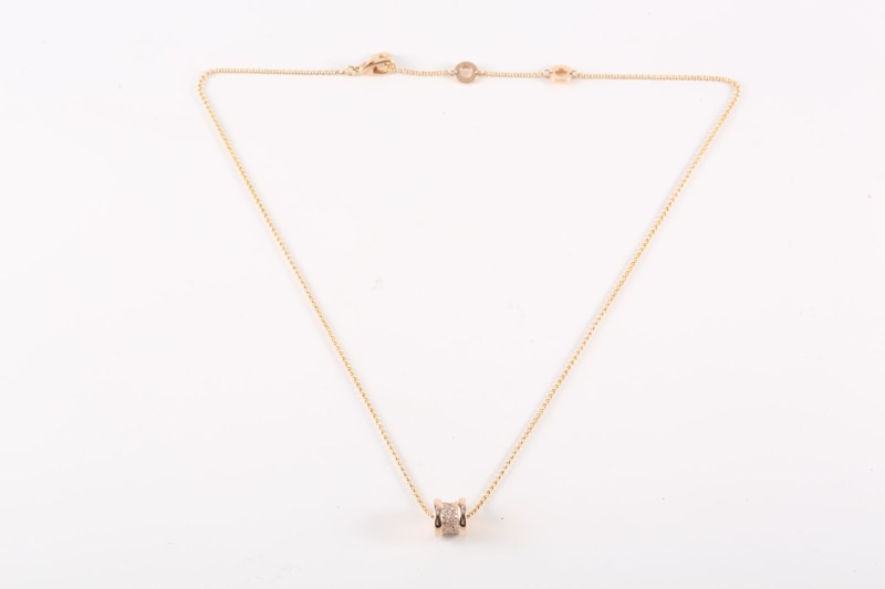 BVLGARI(寶格麗) B.ZERO1 小蠻腰項鏈 滿鑽 18K玫瑰金/鑽石 項鏈 玫瑰金 鑽石/18K-5