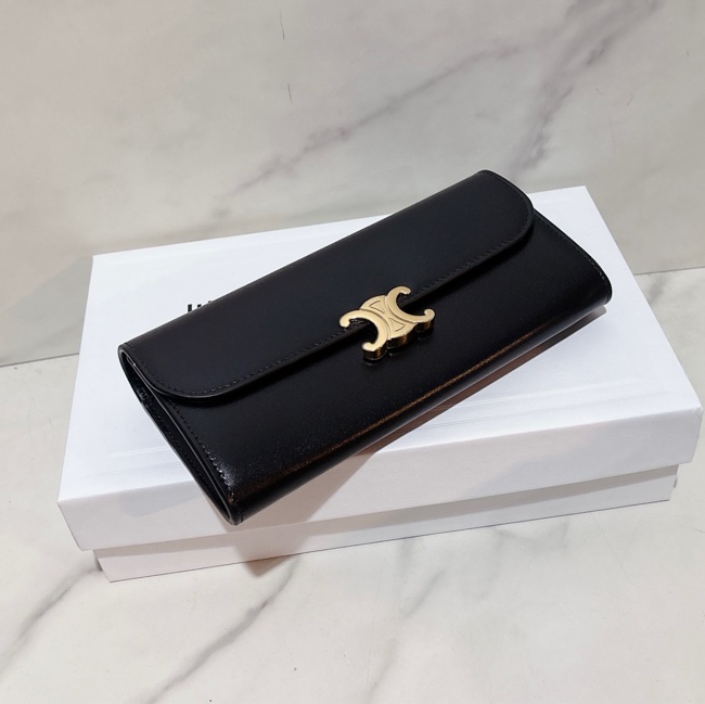 CELINE 黑色凱旋 LOGO 長夾-5