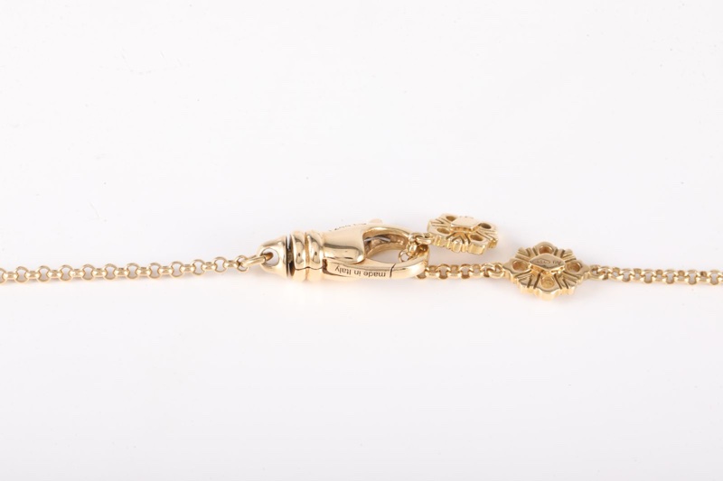 BUCCELLATI（布契拉提）Opera TULLE 花卉圖案 綠色琺瑯 項鏈 (大號） 18K黃金 項鏈 黃金-4