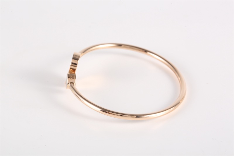 CHOPARD(肖邦)  18K玫瑰金 鑽石 玫瑰金 HAPPY HEARTS 快樂的心 邊鑽 手鐲 18K-1