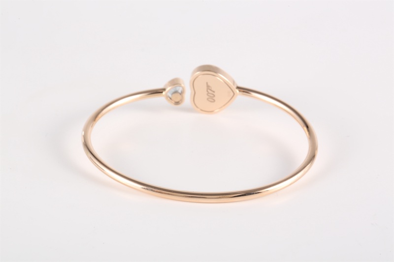 CHOPARD(肖邦)  18K玫瑰金 鑽石 玫瑰金 HAPPY HEARTS 快樂的心 邊鑽 手鐲 18K-2