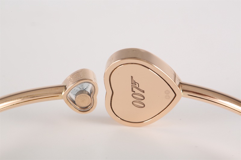 CHOPARD(肖邦)  18K玫瑰金 鑽石 玫瑰金 HAPPY HEARTS 快樂的心 邊鑽 手鐲 18K-3