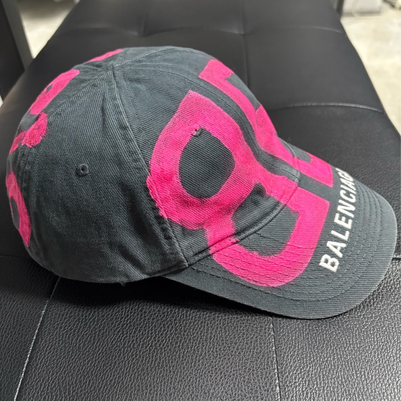 Balenciaga 灰粉塗鴉BB Dad Hat-2
