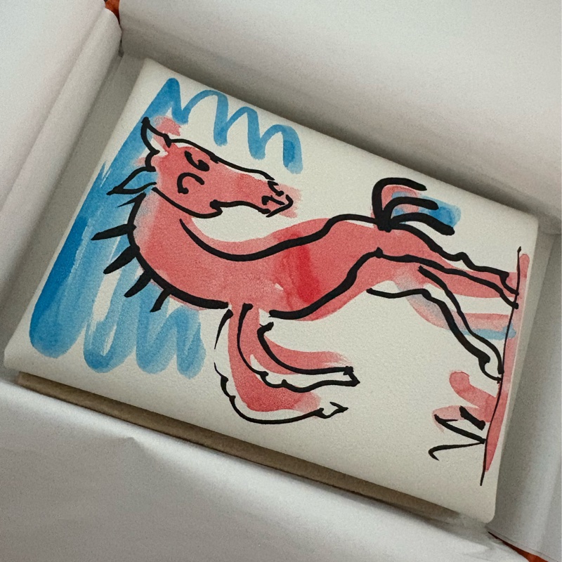 (全新)Hermes愛馬仕 calvi duo 特殊手繪小馬版 珍藏款-1