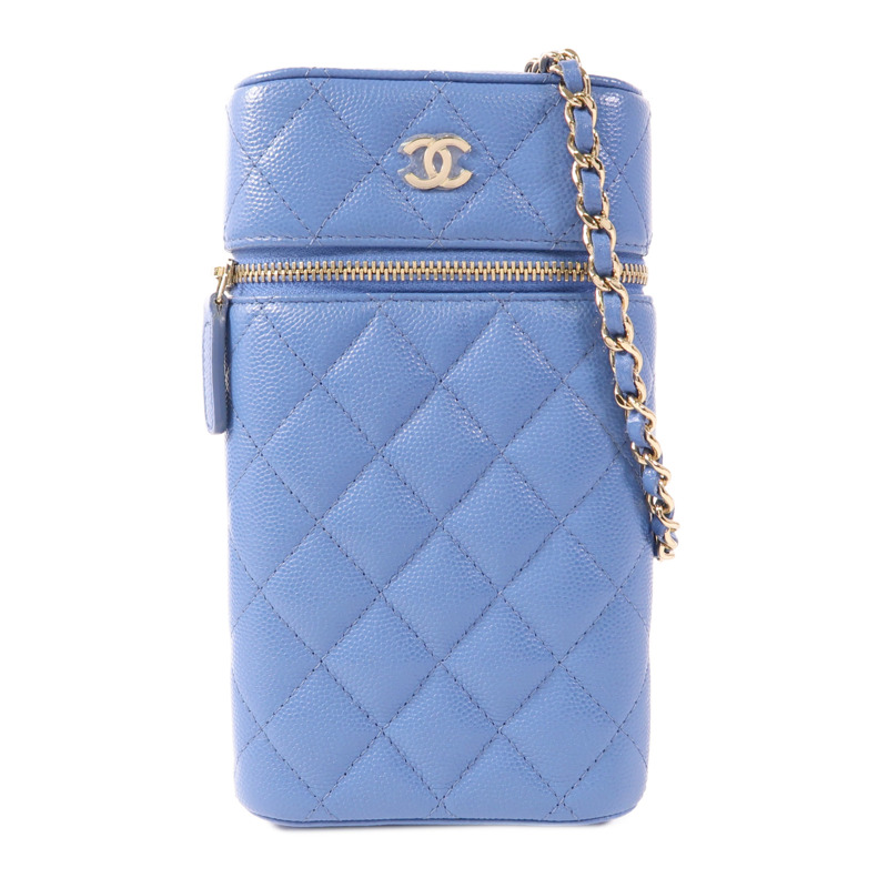 CHANEL 牛皮皮革Classic Vanity金扣鏈帶肩背袋-0