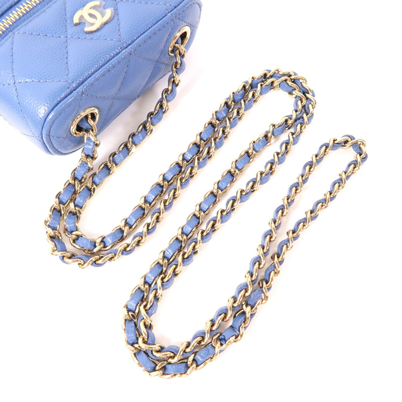 CHANEL 牛皮皮革Classic Vanity金扣鏈帶肩背袋-8