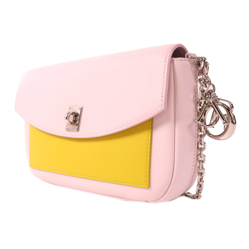 Dior 牛皮皮革WOC銀扣鏈帶肩背袋-2