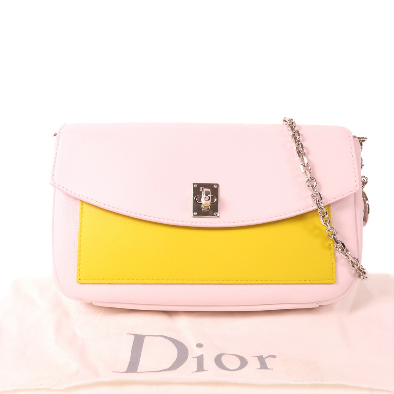 Dior 牛皮皮革WOC銀扣鏈帶肩背袋-8