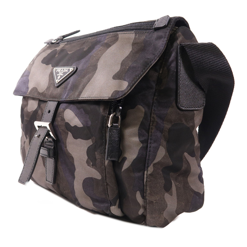 PRADA 尼龍Shoulder Bag銀扣肩背袋-2
