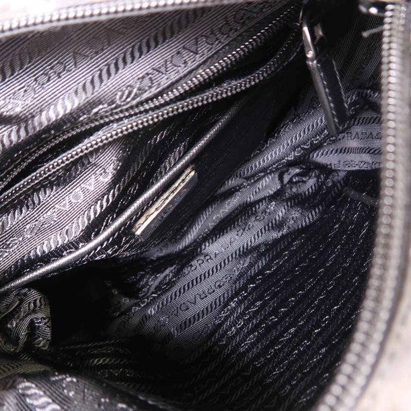PRADA 尼龍Shoulder Bag銀扣肩背袋-4