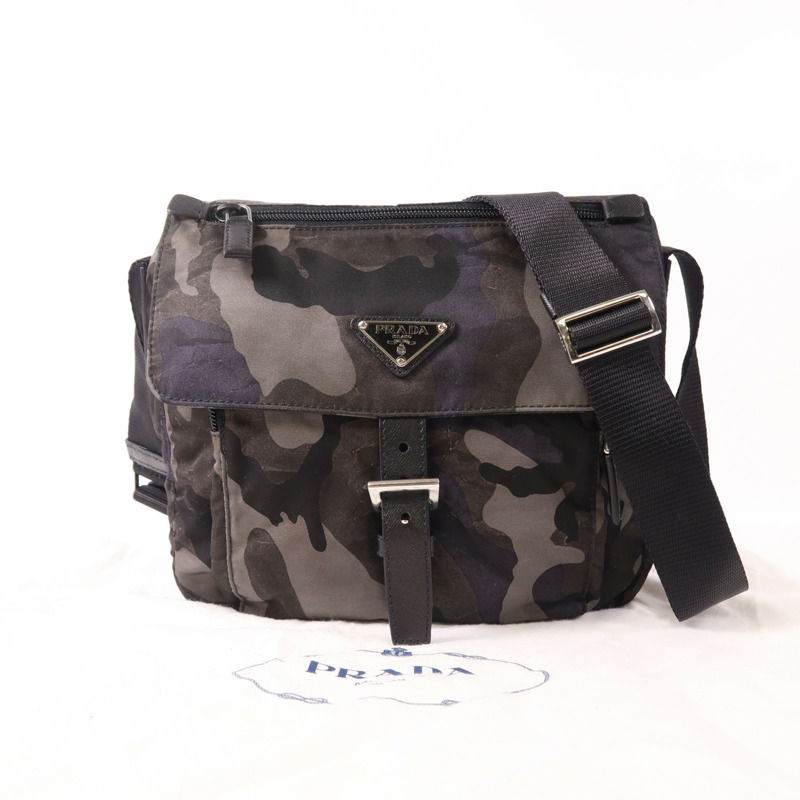 PRADA 尼龍Shoulder Bag銀扣肩背袋-8