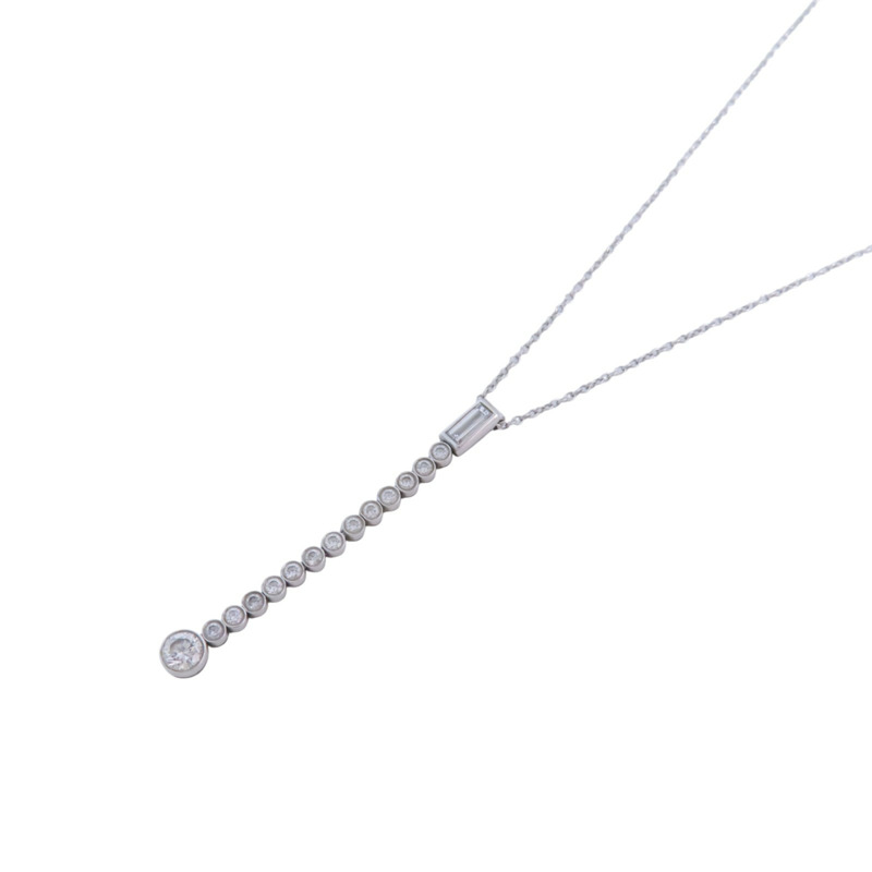 TIFFANY&CO PT950鉑金Baguette Jazz Drop Diamond Necklace鑽石項鏈-1