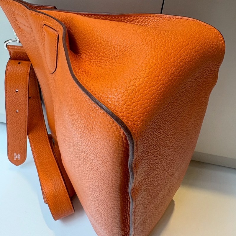 Hermes 銀釦橘皮革吉普賽包 Jypsiere 34-13