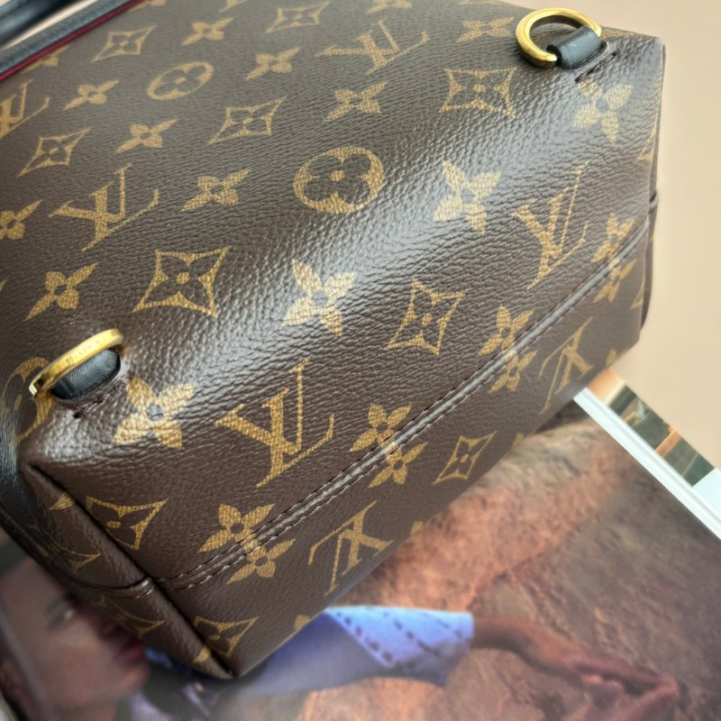 ::Louis Vuitton:: LV M45516 MONTSOURIS BB經典花紋黑皮革MINI後背包-2