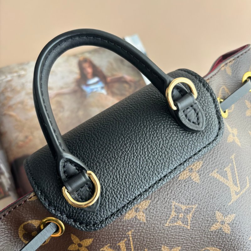 ::Louis Vuitton:: LV M45516 MONTSOURIS BB經典花紋黑皮革MINI後背包-7