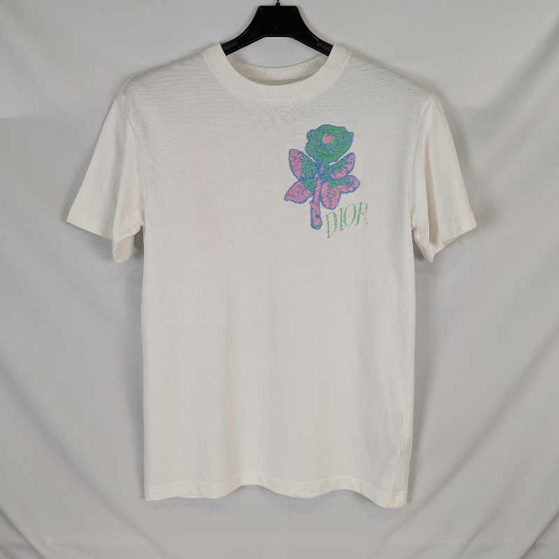 莉亞精品♡Dior 玫瑰花植絨短袖 XXS 二手美品-0