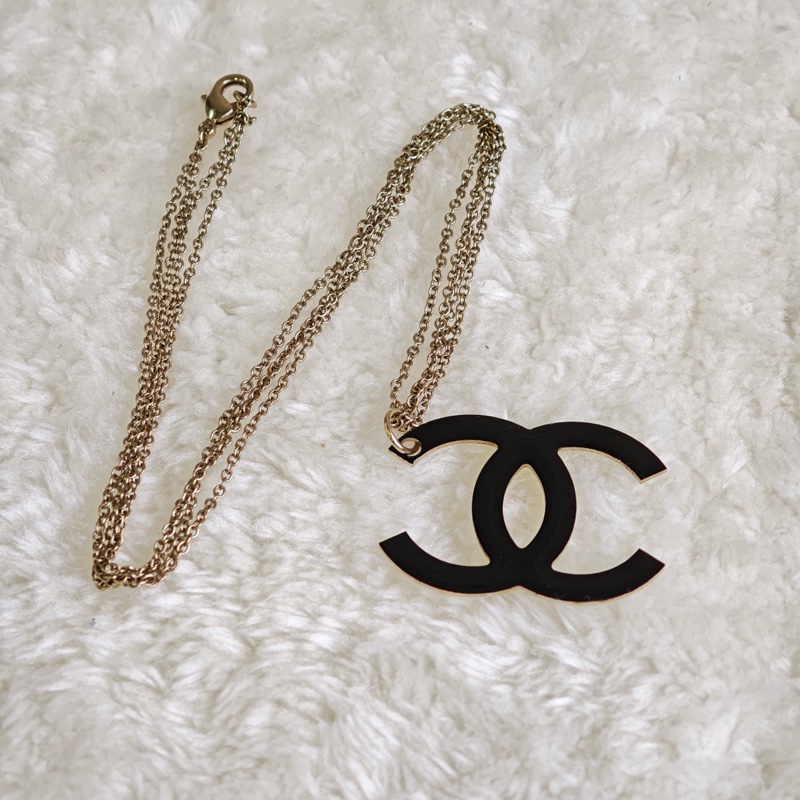 Chanel 雙面琺瑯雙c項鍊-0