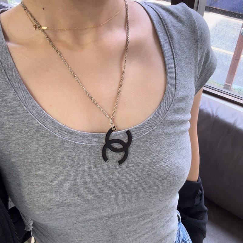 Chanel 雙面琺瑯雙c項鍊-2