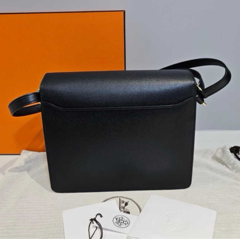 HERMES Roulis黑金猪鼻子 allegretto 牛皮89黑色 刻印Y刻-9