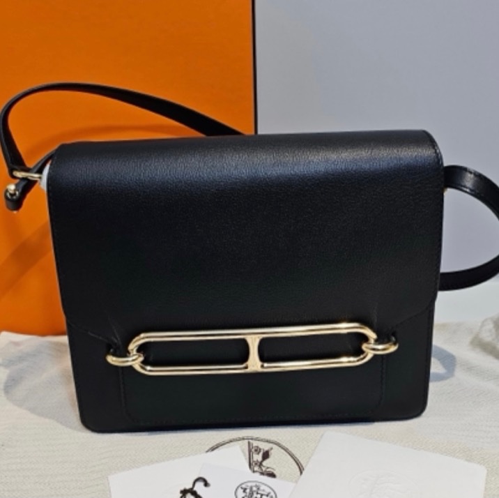 HERMES Roulis黑金猪鼻子 allegretto 牛皮89黑色 刻印Y刻-17