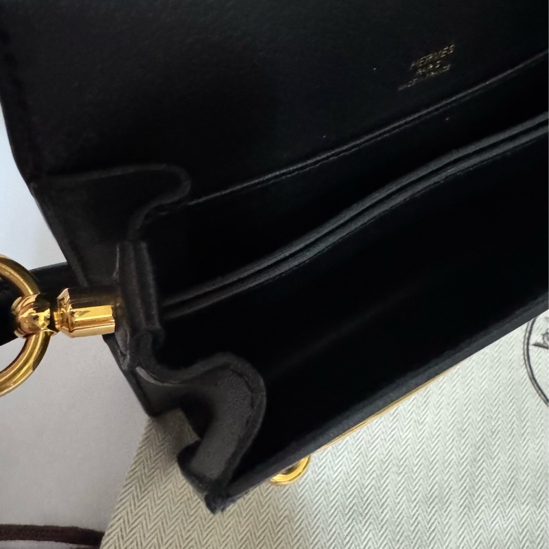 HERMES Roulis 19公分黑金猪鼻子 evergrain牛皮89黑色 刻印c刻-3