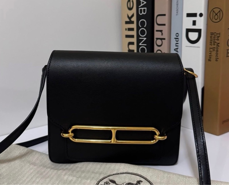 HERMES Roulis 19公分黑金猪鼻子 evergrain牛皮89黑色 刻印c刻-8