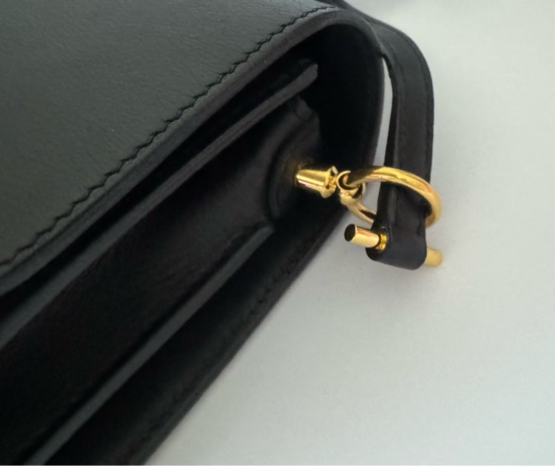 HERMES Roulis 19公分黑金猪鼻子 evergrain牛皮89黑色 刻印c刻-22