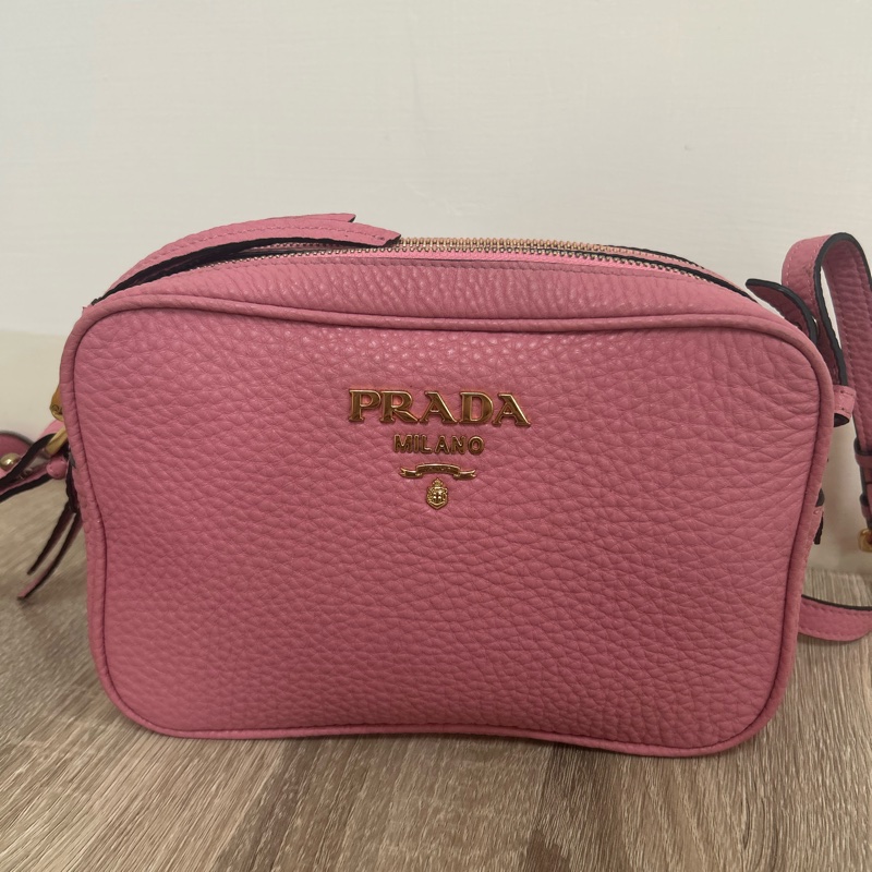 Prada粉色雙層相機包-0