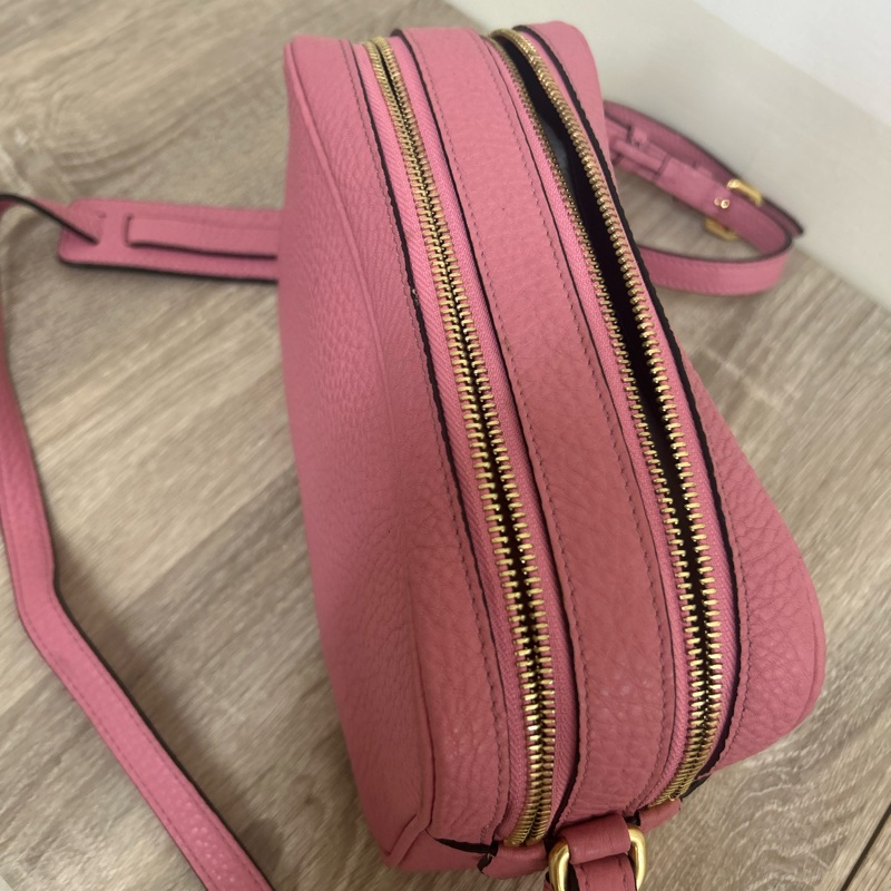 Prada粉色雙層相機包-4