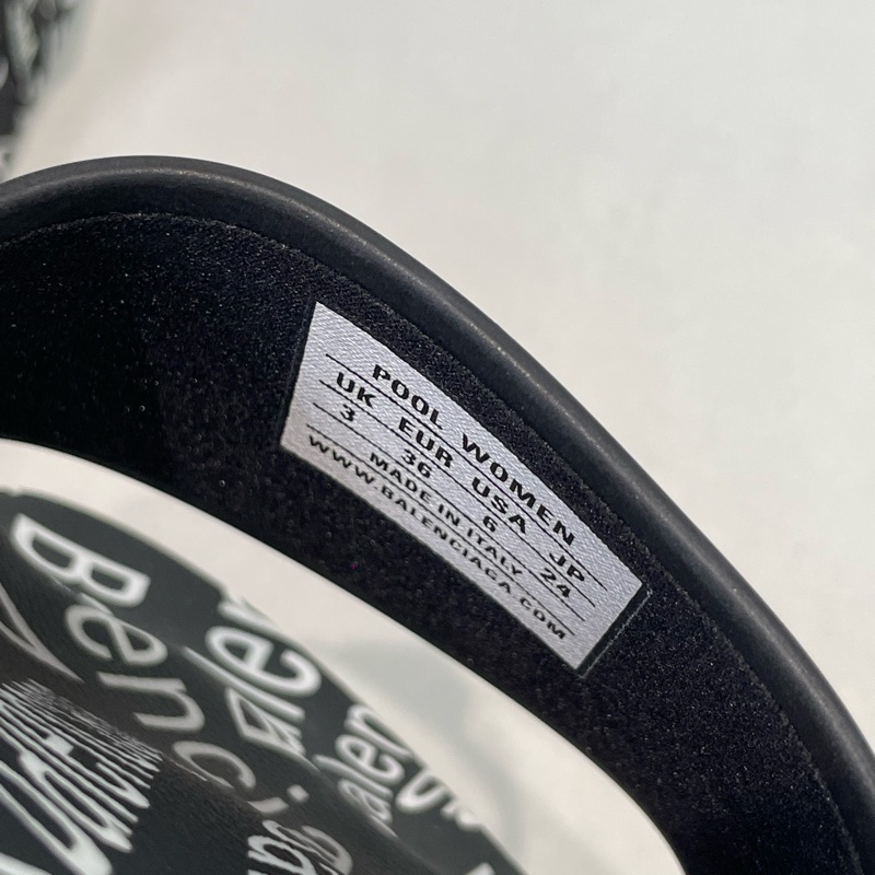 Balenciaga 女裝 黑白塗鴉印花拖鞋 EUR36 I387PE-7