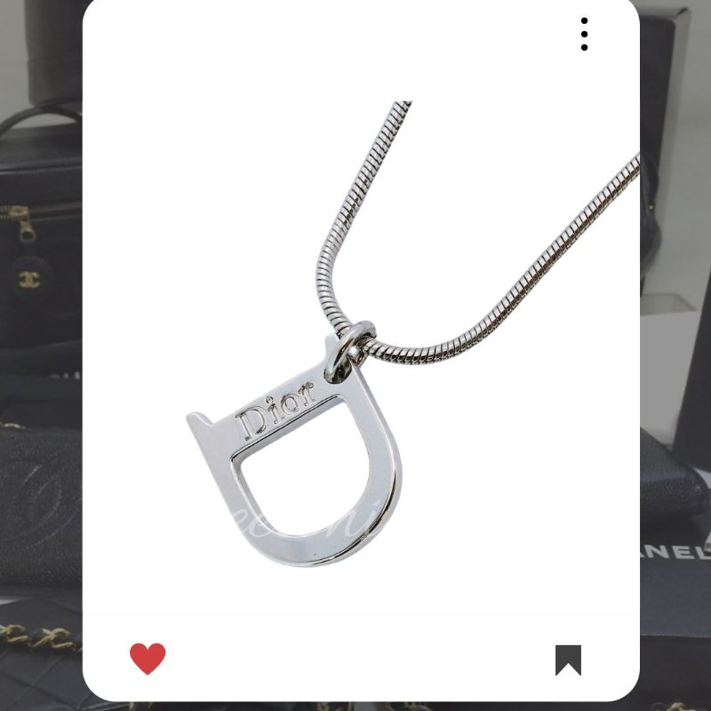 8月新品上架 🔥甜價 限時折扣 💖 ✨Dior Logo necklace 銀色D LOGO 氣質款頸鏈 經典DIOR 頸項款-0