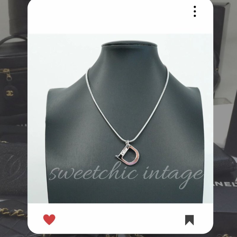 8月新品上架 🔥甜價 限時折扣 💖 ✨Dior Logo necklace 銀色D LOGO 氣質款頸鏈 經典DIOR 頸項款-4