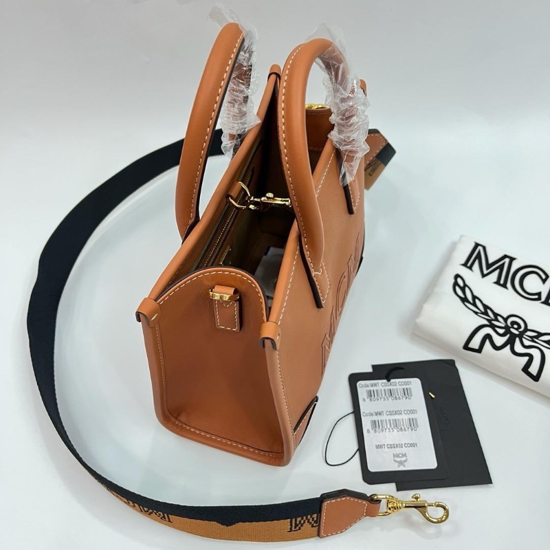 MCM Munchen cognac tote bag-2