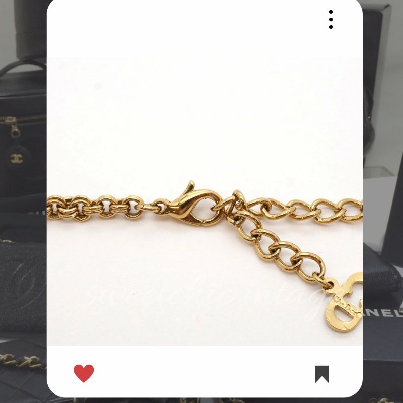8月新品上架 🔥甜價 限時折扣 💖 ✨Dior Logo necklace 金色復古氣質款頸鏈 經典DIOR 頸項款-5
