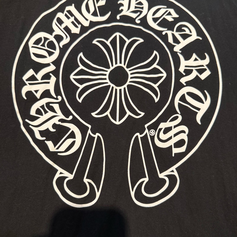 :Chrome Hearts 黑色馬蹄 Tee 克羅心 黃金尺寸-3