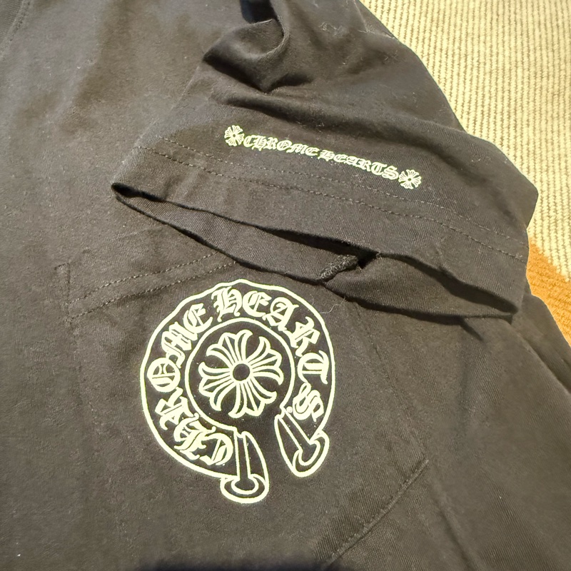:Chrome Hearts 黑色馬蹄 Tee 克羅心 黃金尺寸-12