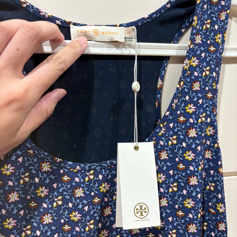 Tory Burch 藍色絲質全新洋裝-10