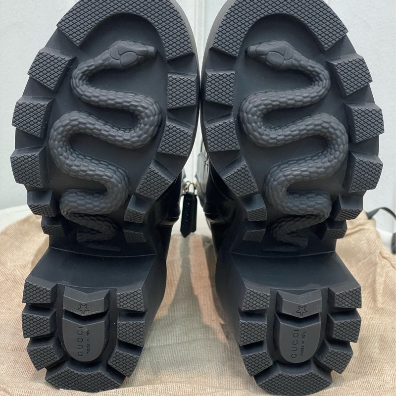 GUCCI 黑色老花馬丁靴 EUR36.5 X621-6